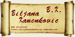 Biljana Kamenković vizit kartica